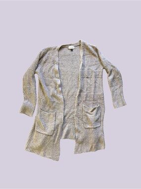 Universal Thread Open Front Knit Cardigan Sweater M Beige